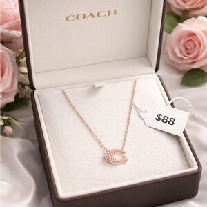 Coach Rose Gold C Pendant Necklace